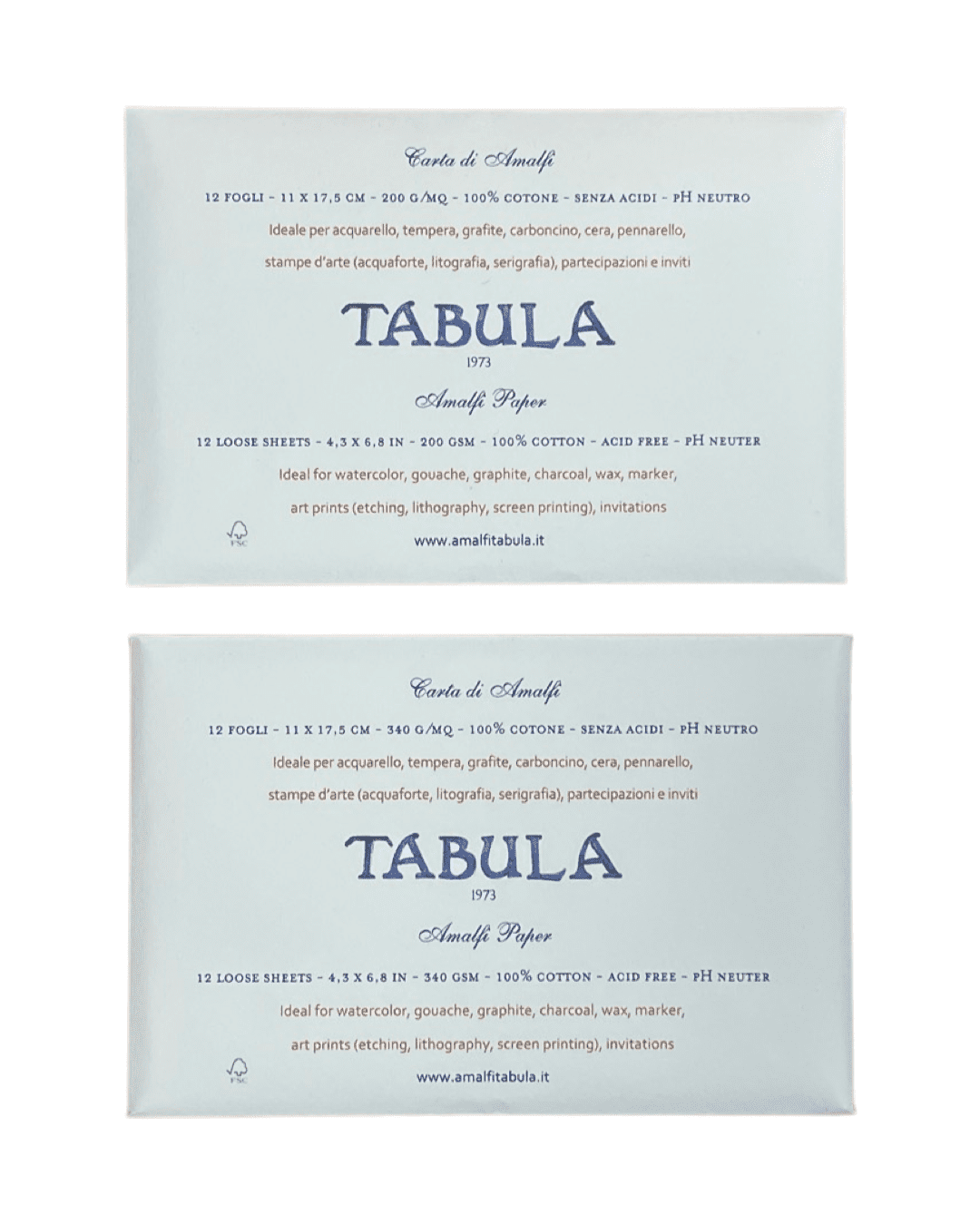 Vertical envelope 12x18cm for participation - Amalfi TABULA